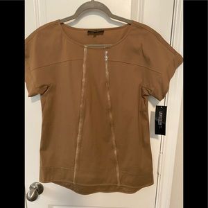 Lafayette 148 New York top, size small, Bamboo - light brown color